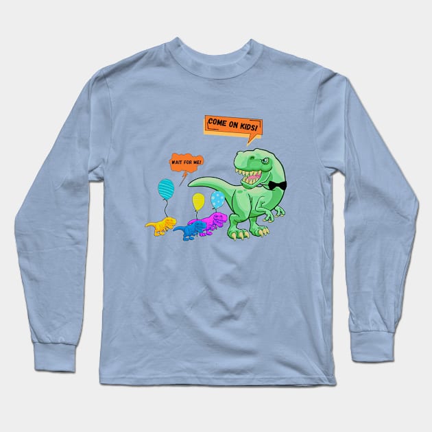 Funny  T- Rex Long Sleeve T-Shirt by Taz Maz Design